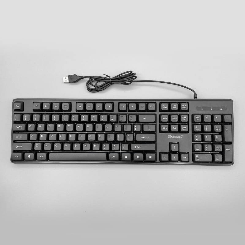 USB wired flat slim 104 105 keys Black US French Spanish Arabic Keyboards for Office Computer PC Laptop