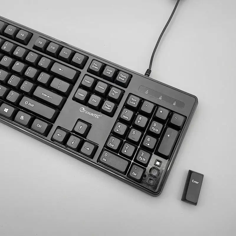 USB wired flat slim 104 105 keys Black US French Spanish Arabic Keyboards for Office Computer PC Laptop